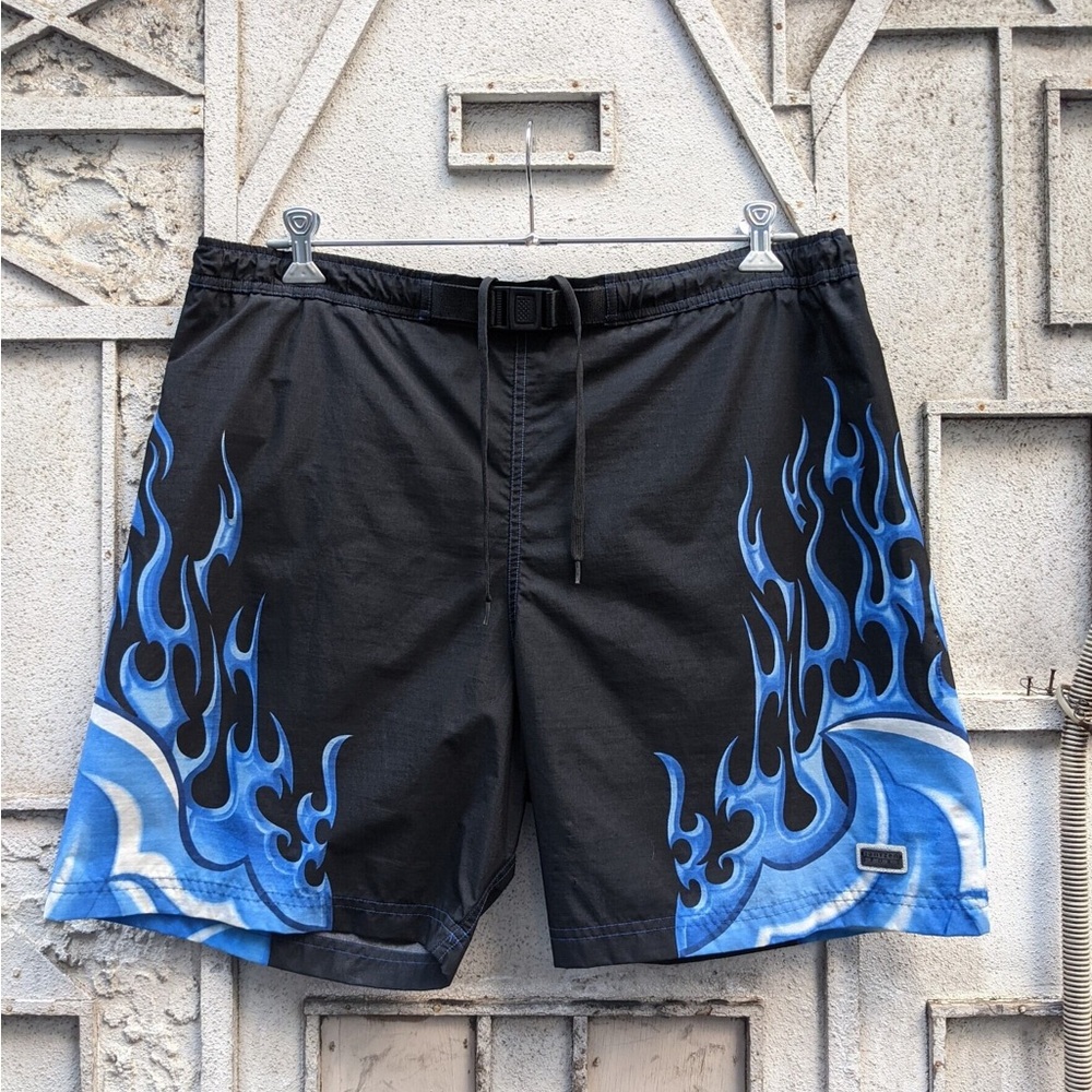 Jantzen Black and Blue Board Shorts with Elastic Waistband